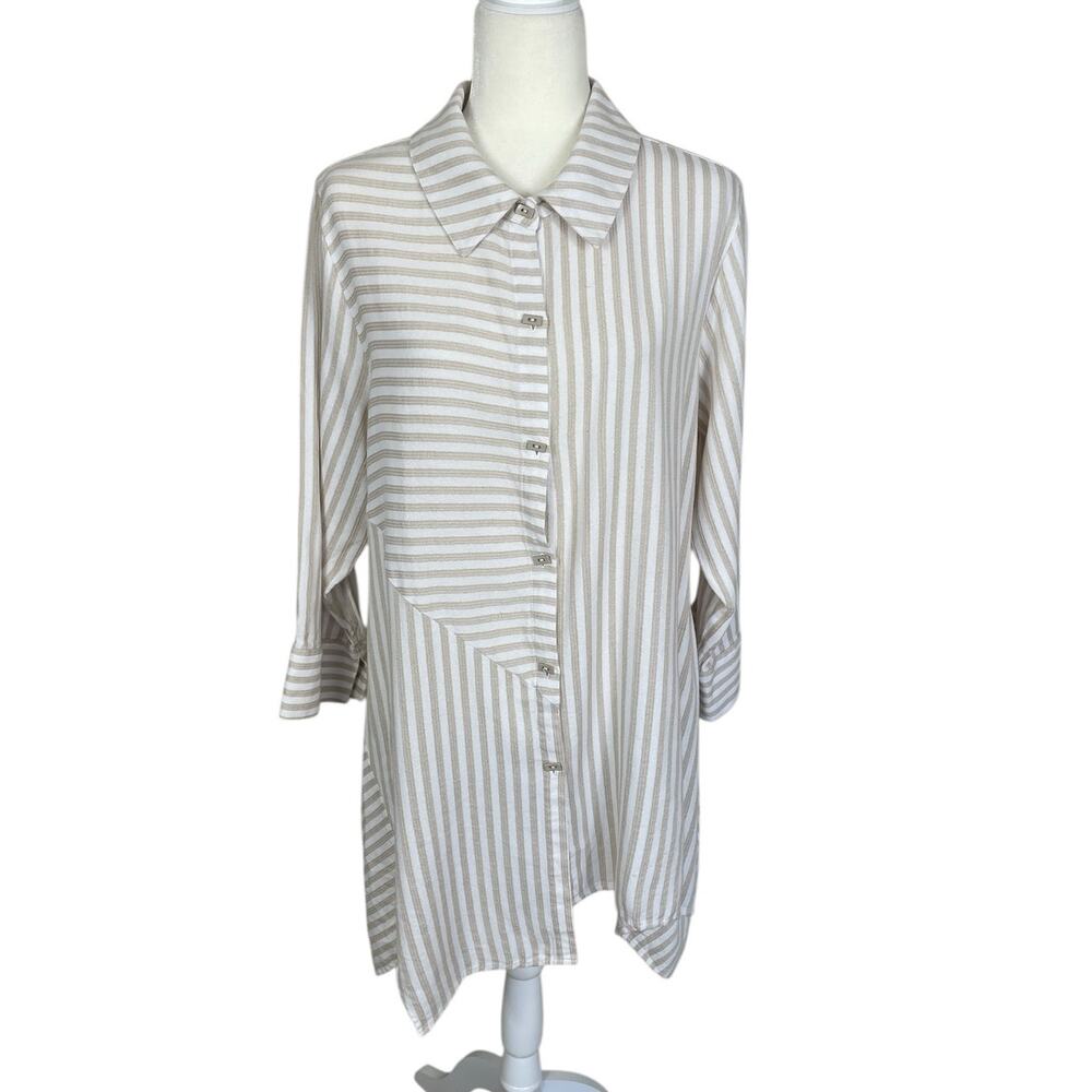 Soft Surroundings Standout Asymmetric Tunic Top Size Large Lagenlook Casual